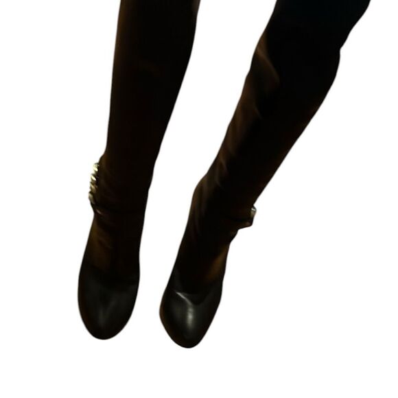 Coach Black Leather Tall Boots Size 5 1/2 B - Picture 2 of 8